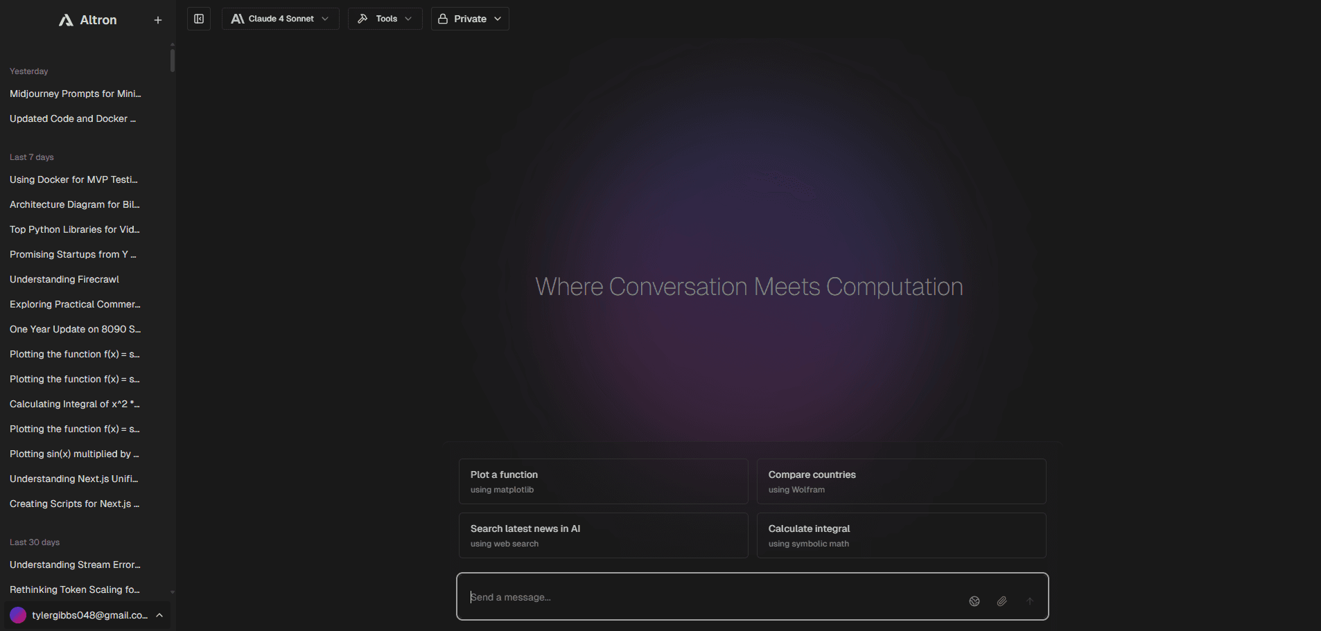 Screenshot of Web Application
